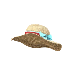 Ribbon Straw Hat (Blue)